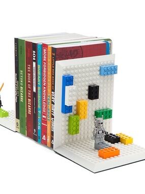 Build on Brick Bookends by ThinkGeek